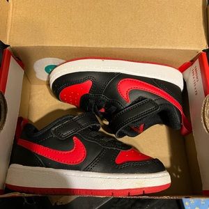 Nike Court Borough Low 2 Color: Red and Black Size:6